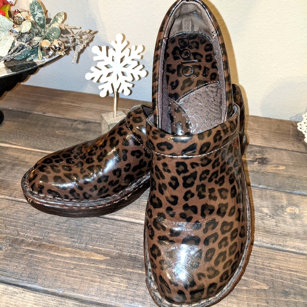 Leopard Bolo clogs slip-ons 7/38